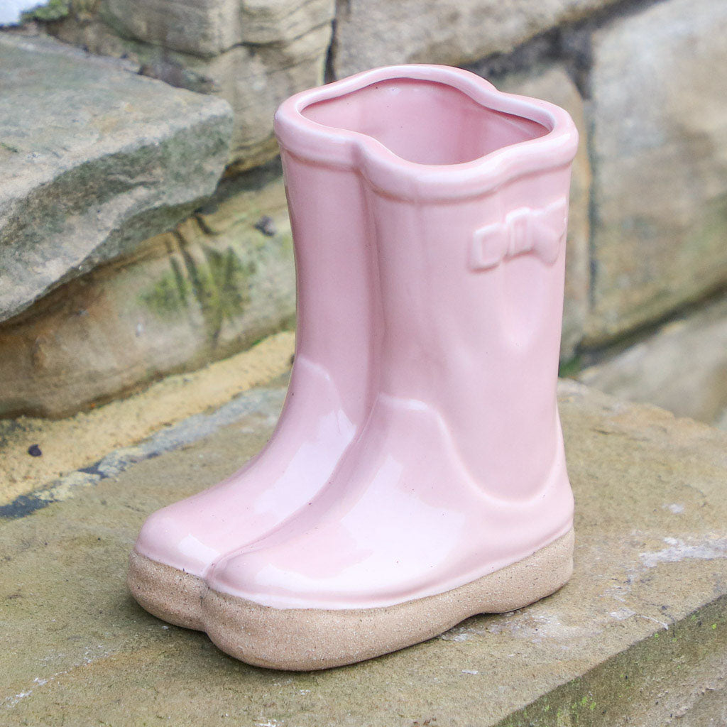 ceramic wellies flower pot