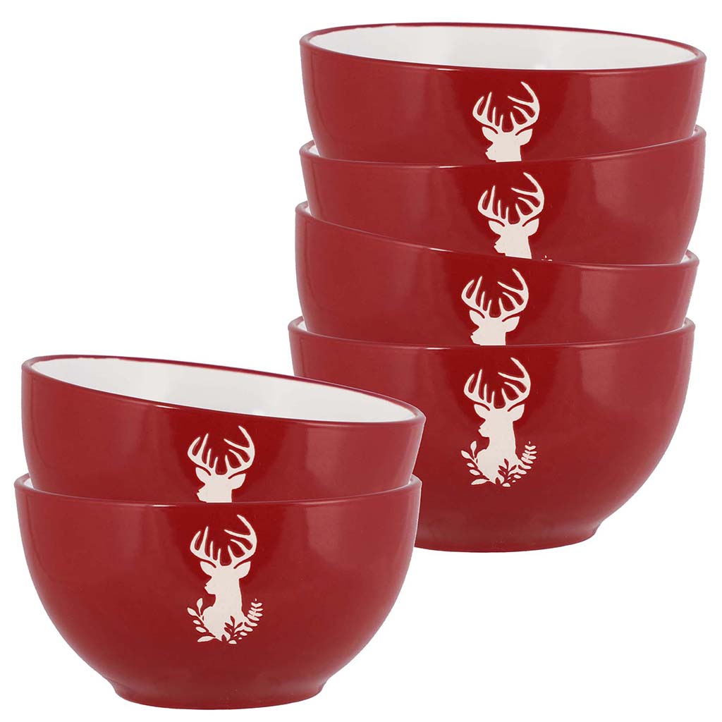 red stag christmas bowls