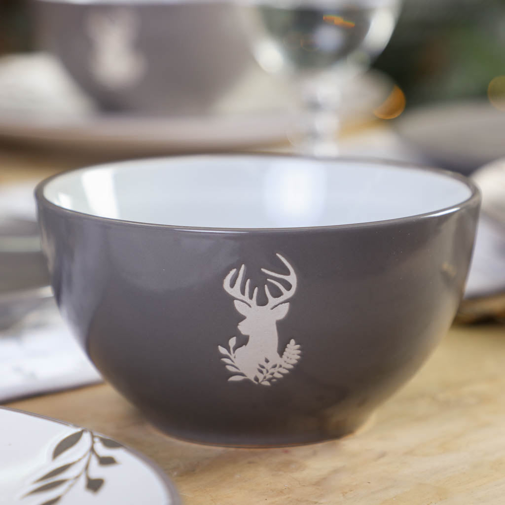 grey stag christmas dinner tableware