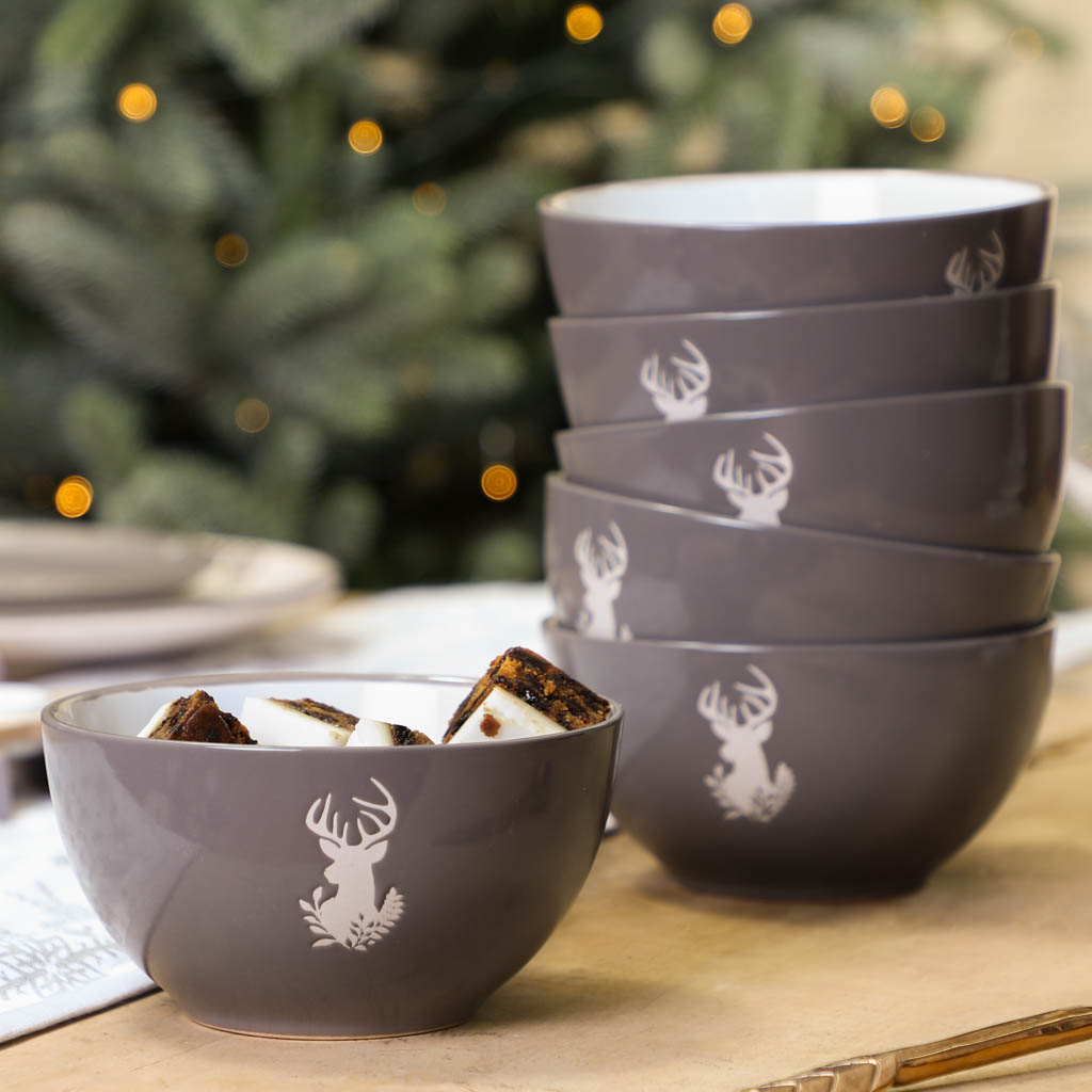 grey stag christmas dinner tableware
