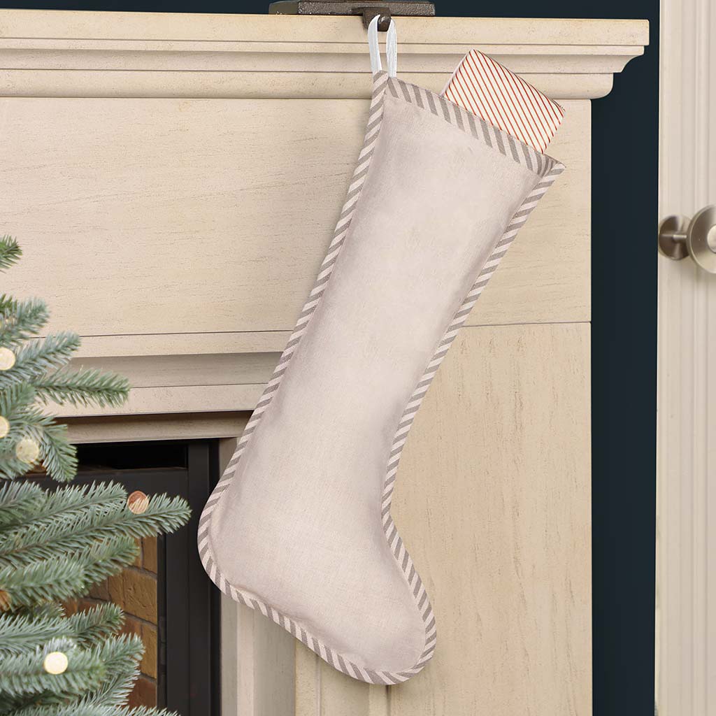 Cotton Grey Christmas Stocking