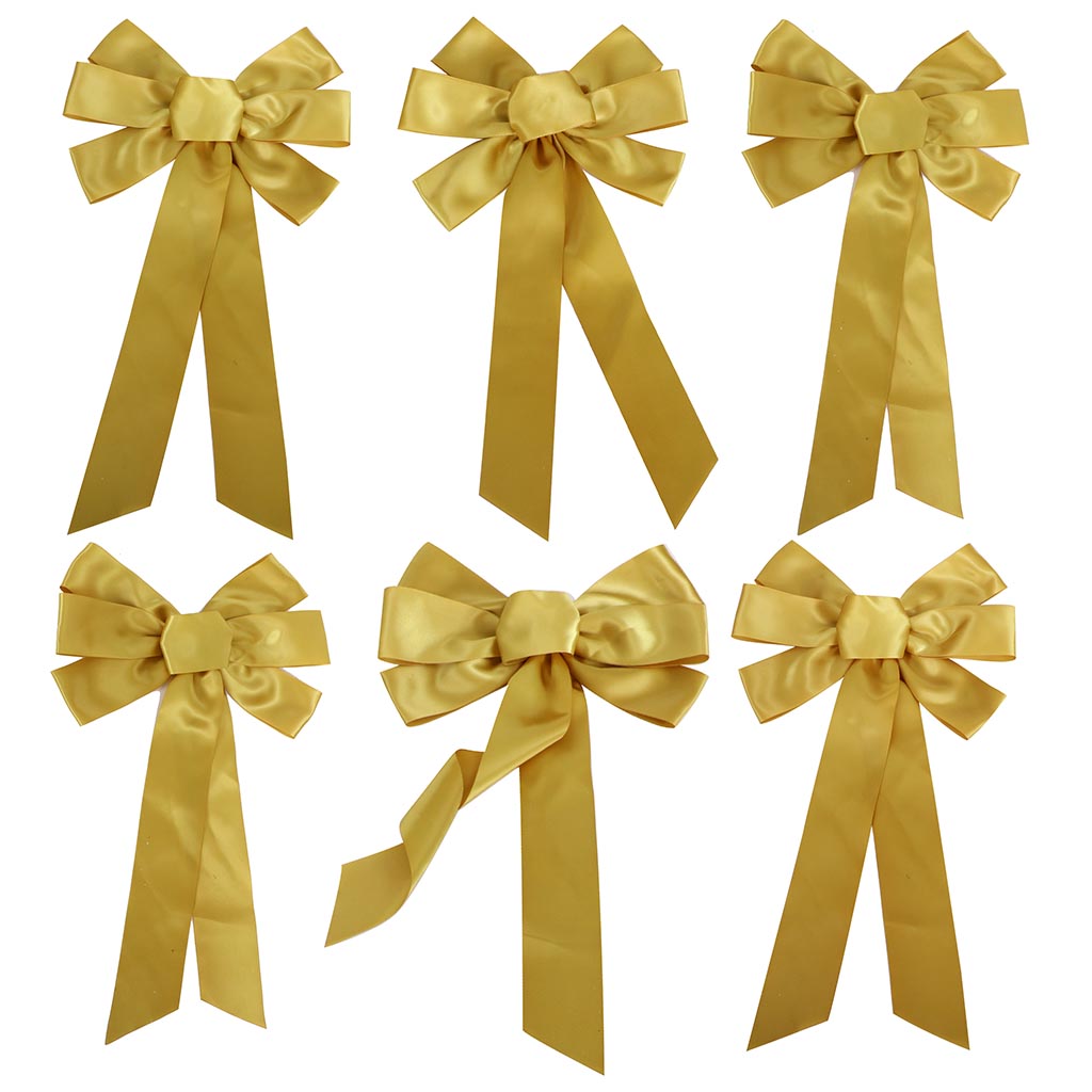 Set of 6 Large Gold Craft Bows
