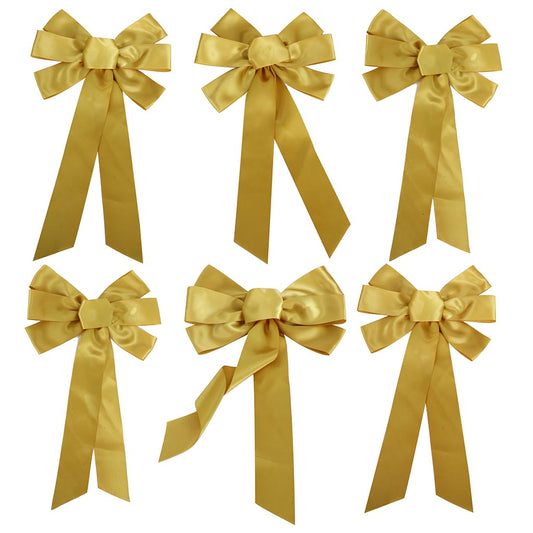 Set of 6 Large Gold Craft Bows