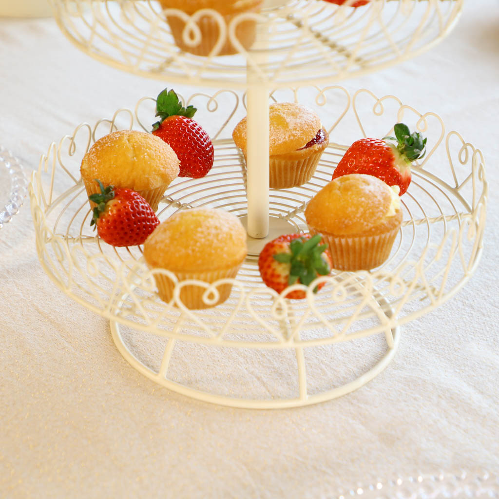 White 2 tier cake stand