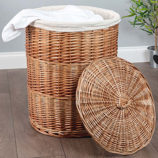wicker basket with lid