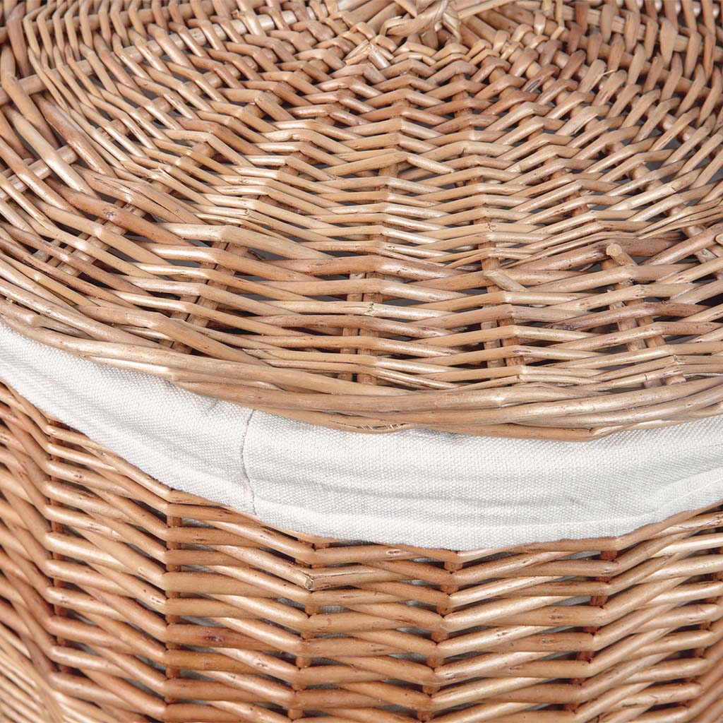 Large Wicker Storage Basket with Cotton Lining