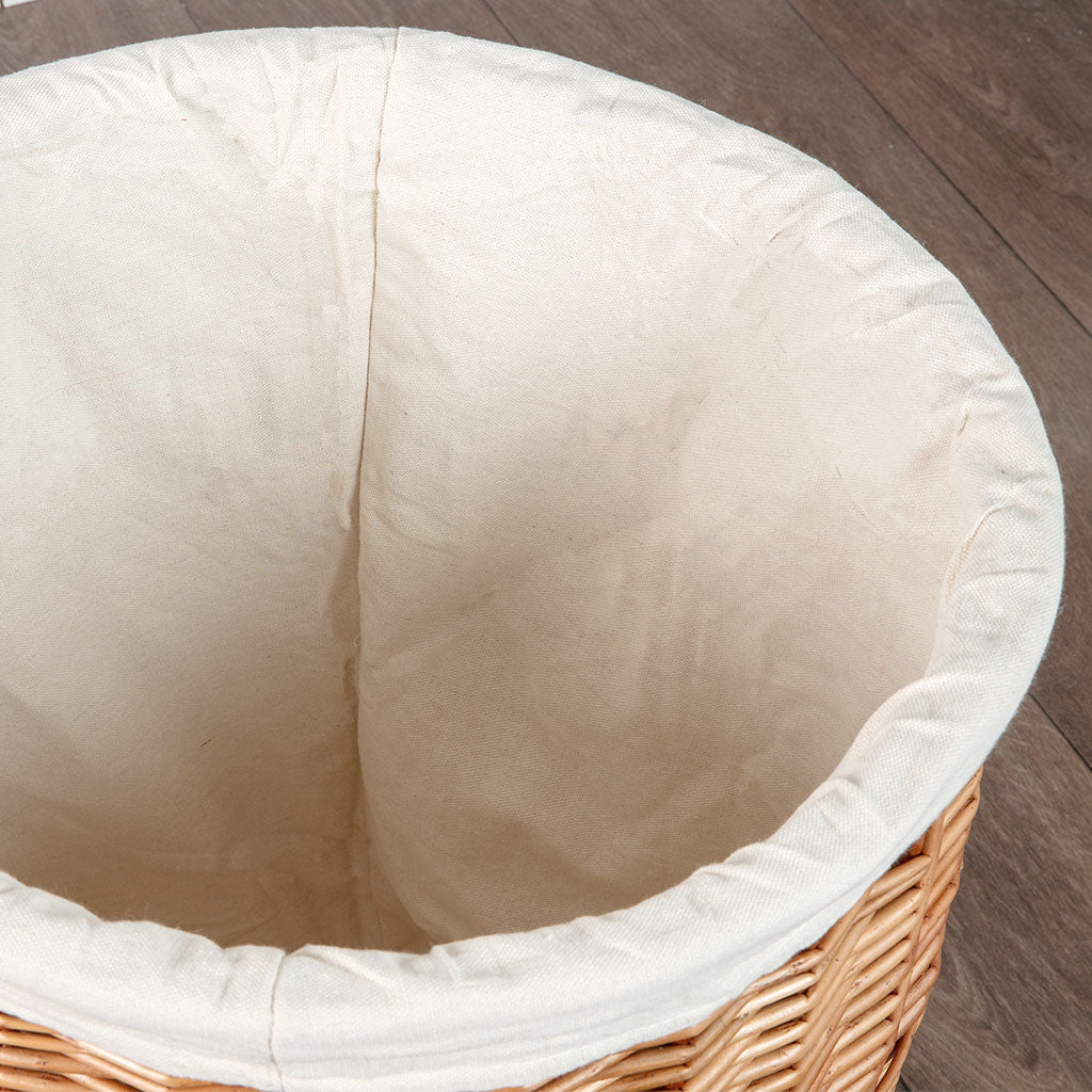 Large Wicker Storage Basket with Cotton Lining