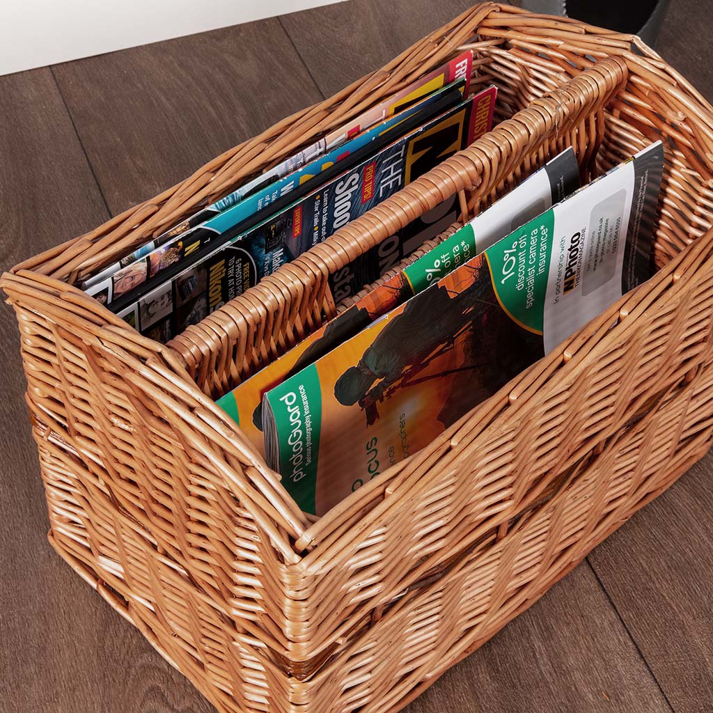 wicker magazine basket
