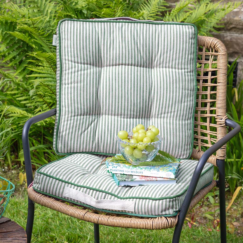 striped outdoor chair cushions