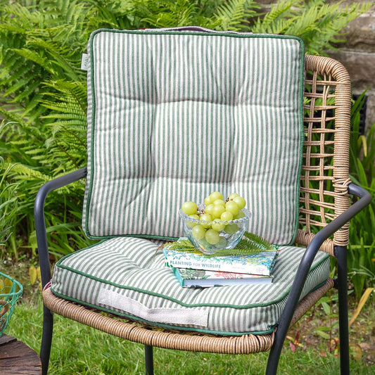 striped outdoor chair cushions