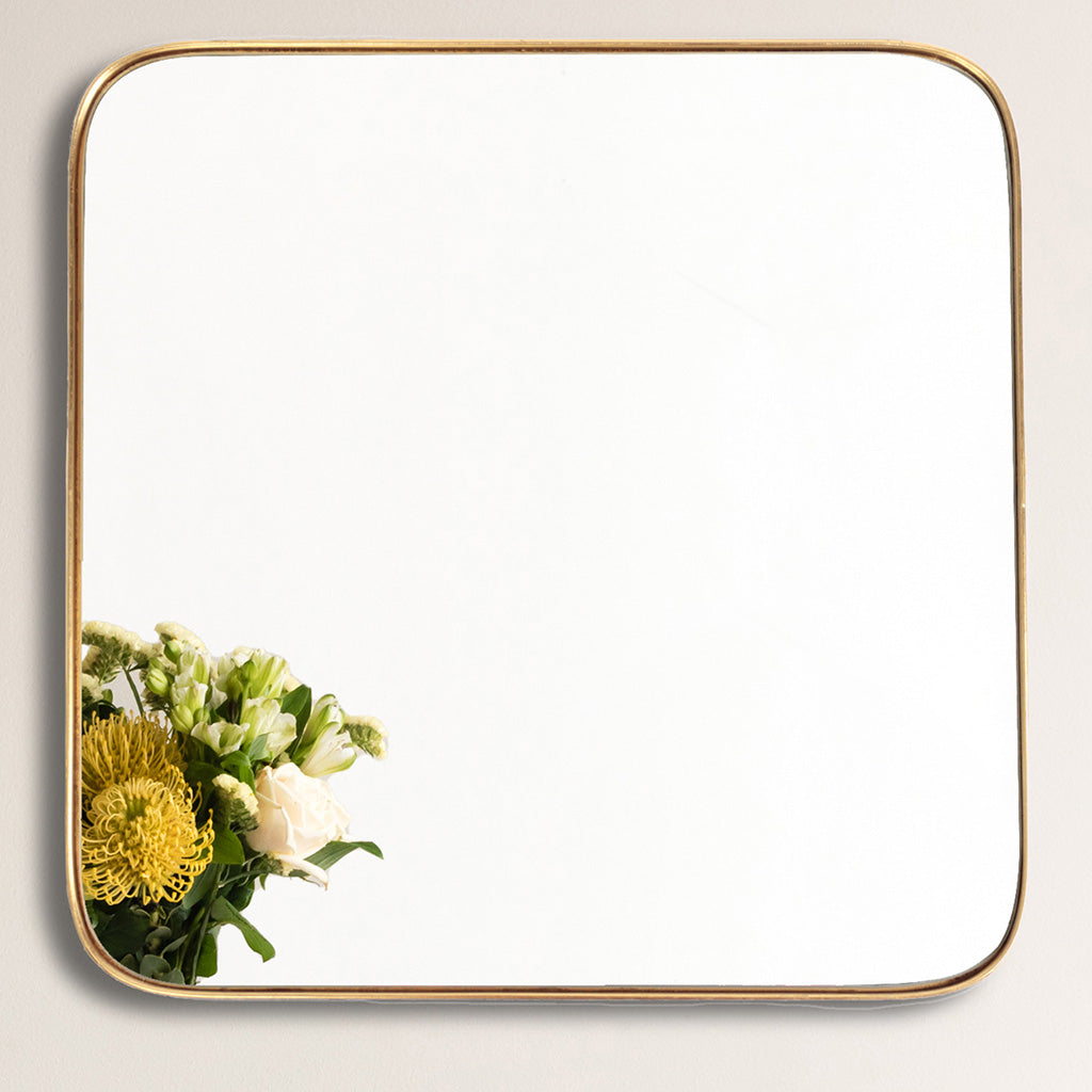 Gold Square Wall Mirror
