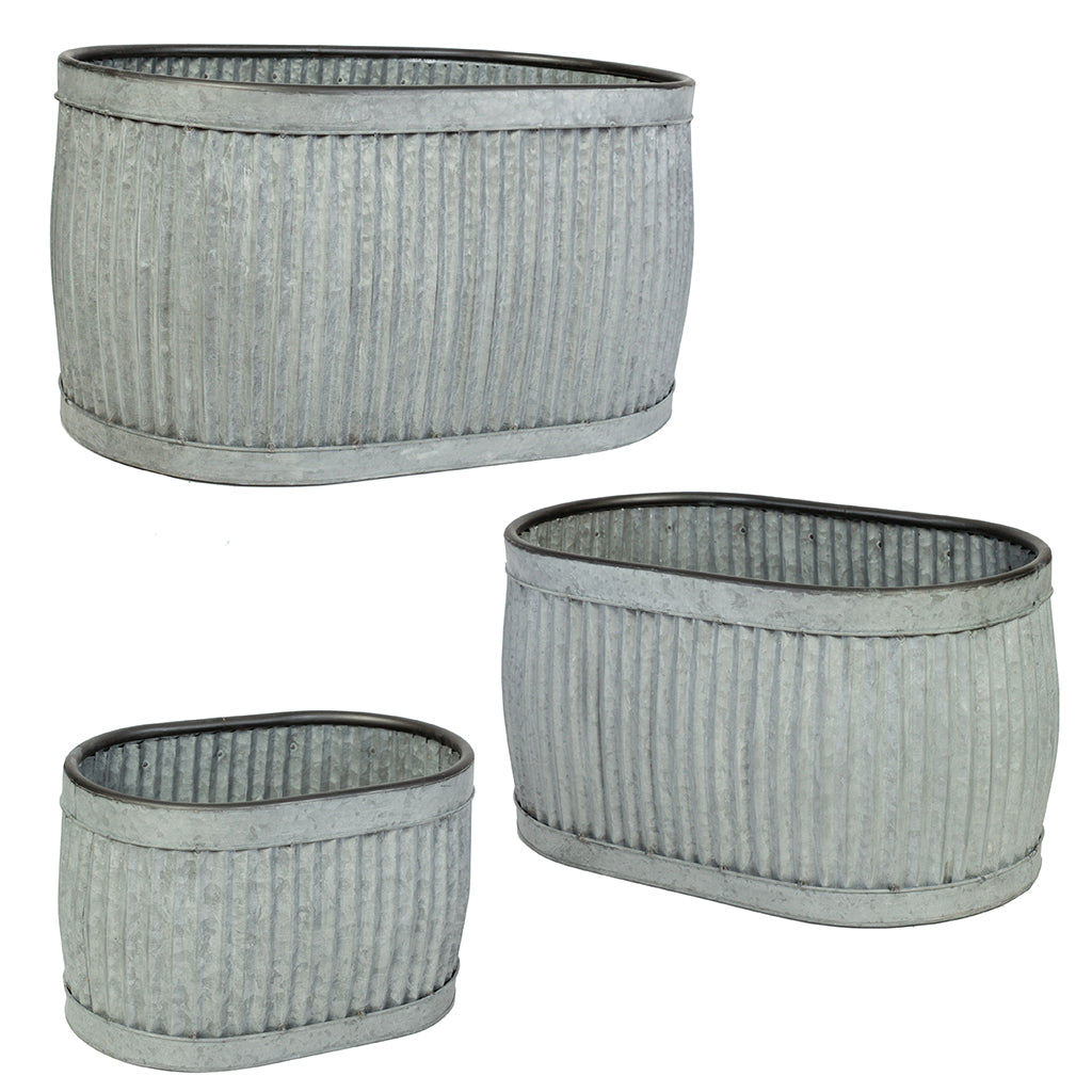 large metal garden planters