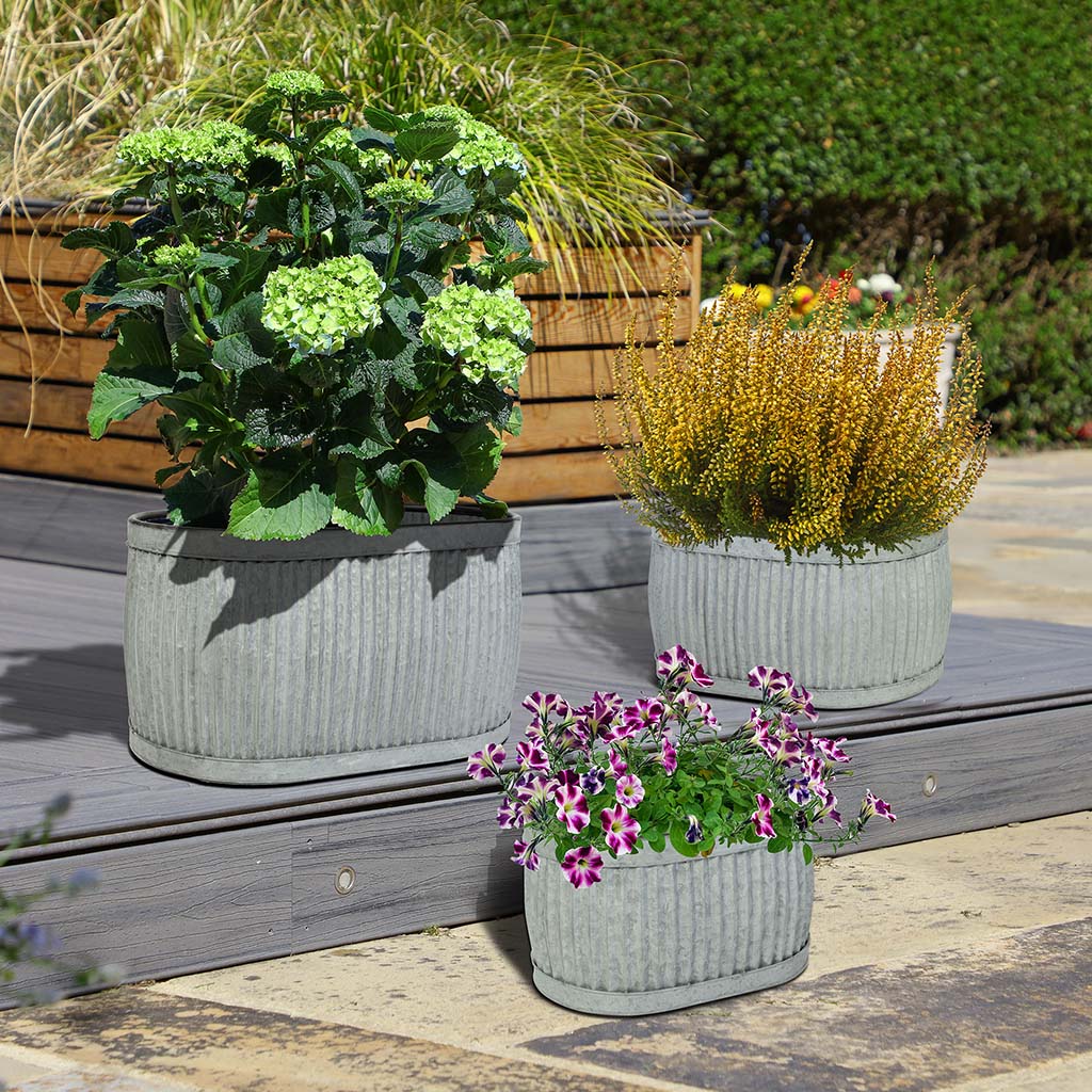 outdoor bucket planters