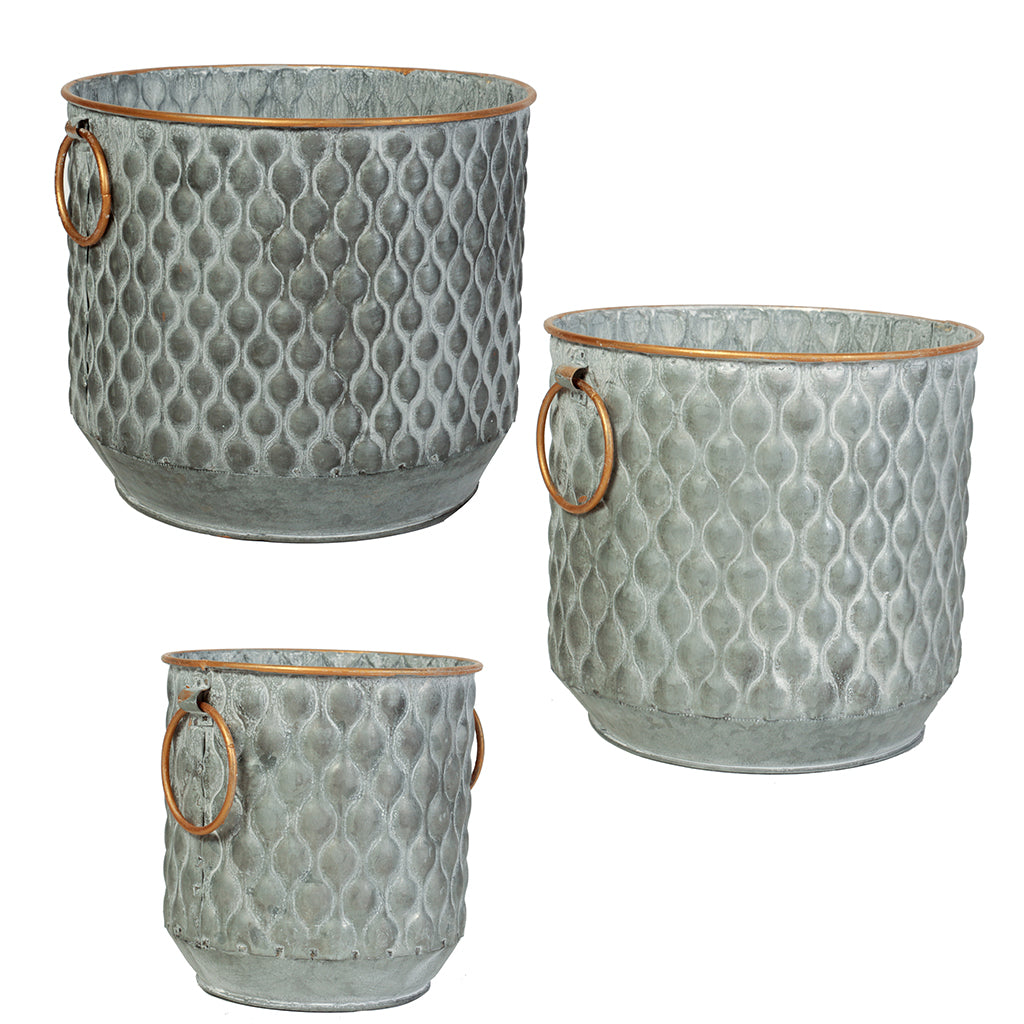 metal planters with handles