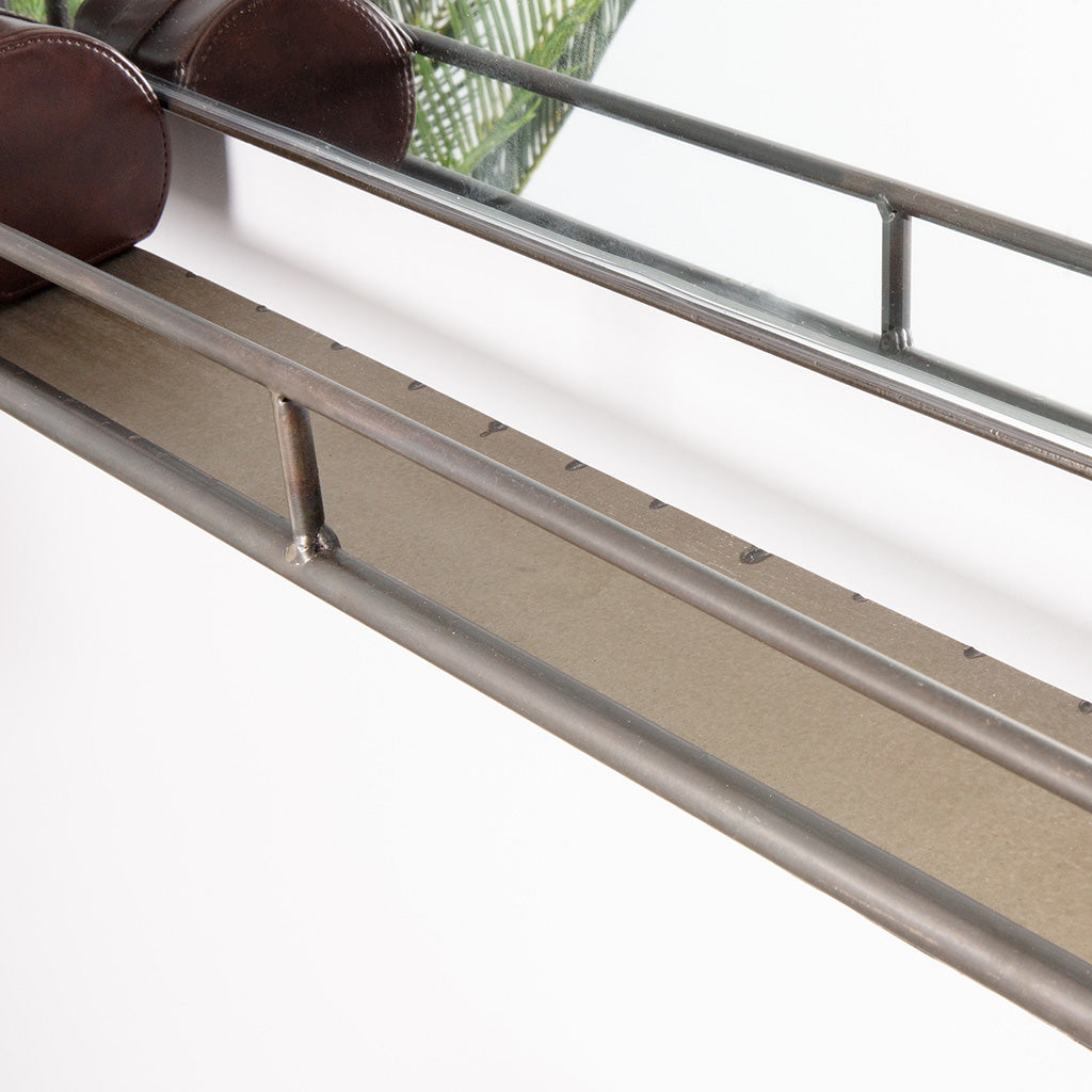 Long Vintage Wall Mirror with Shelf