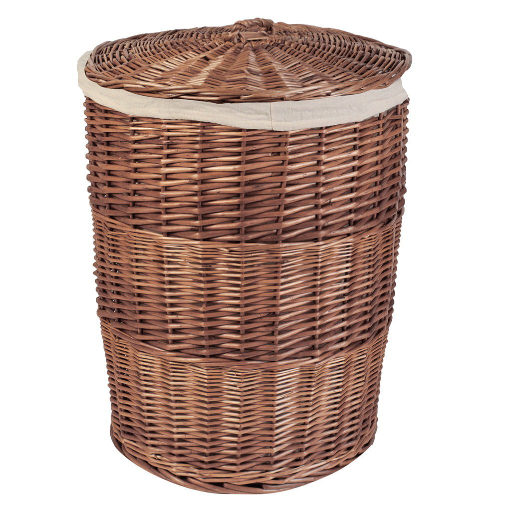 Large Wicker Storage Basket with Cotton Lining