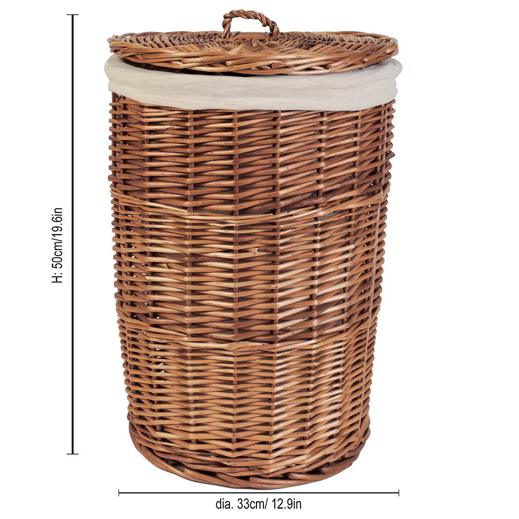 Small Wicker Storage Basket with Cotton Lining