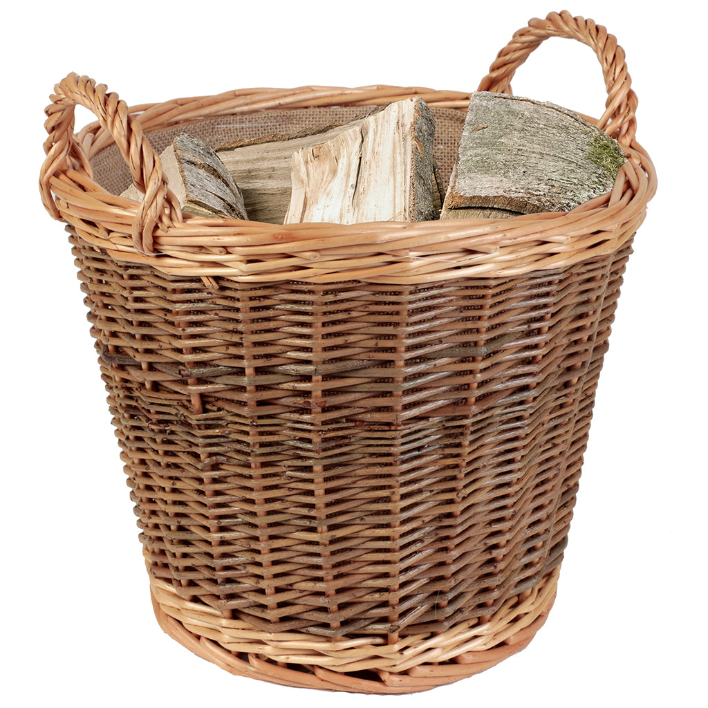 wicker basket for logs