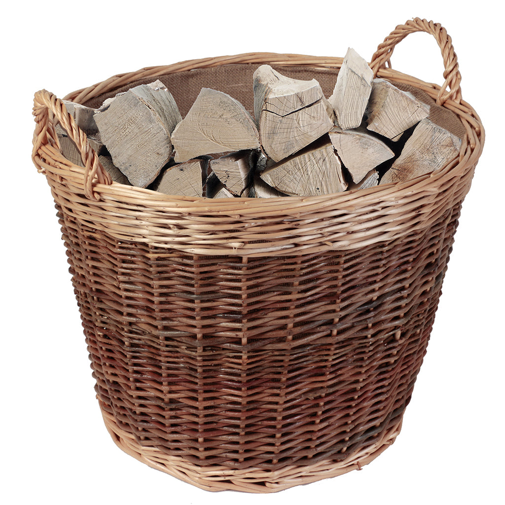wicker basket for logs