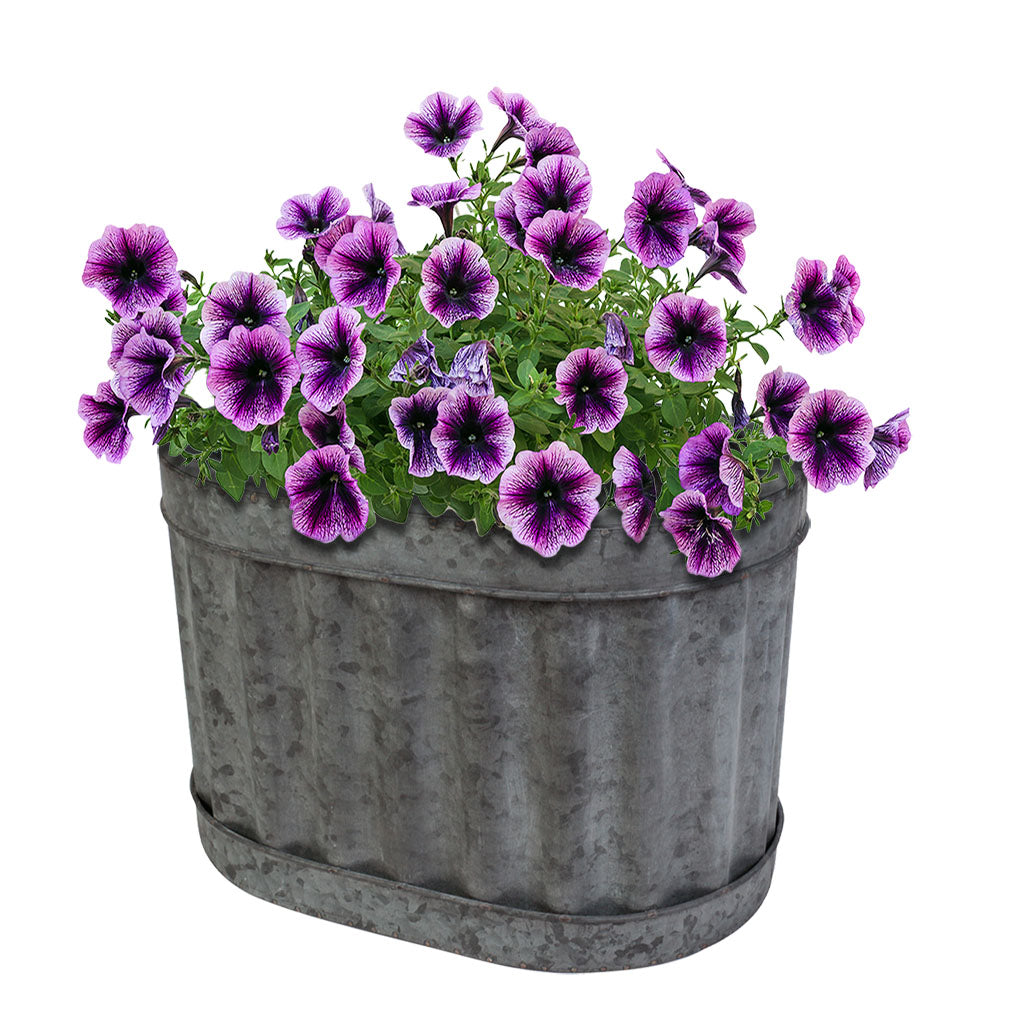 metal plant pot tub set