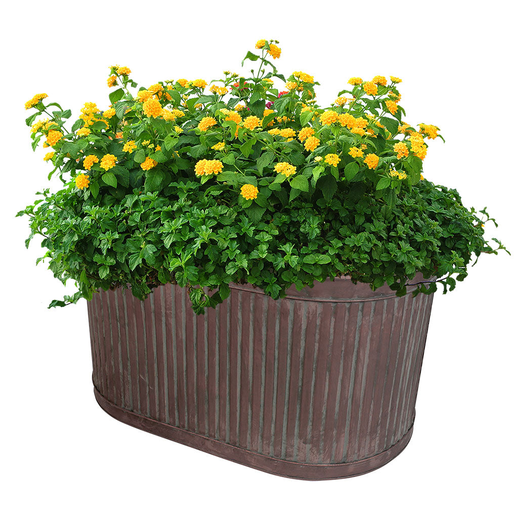 vintage oval planter tub set