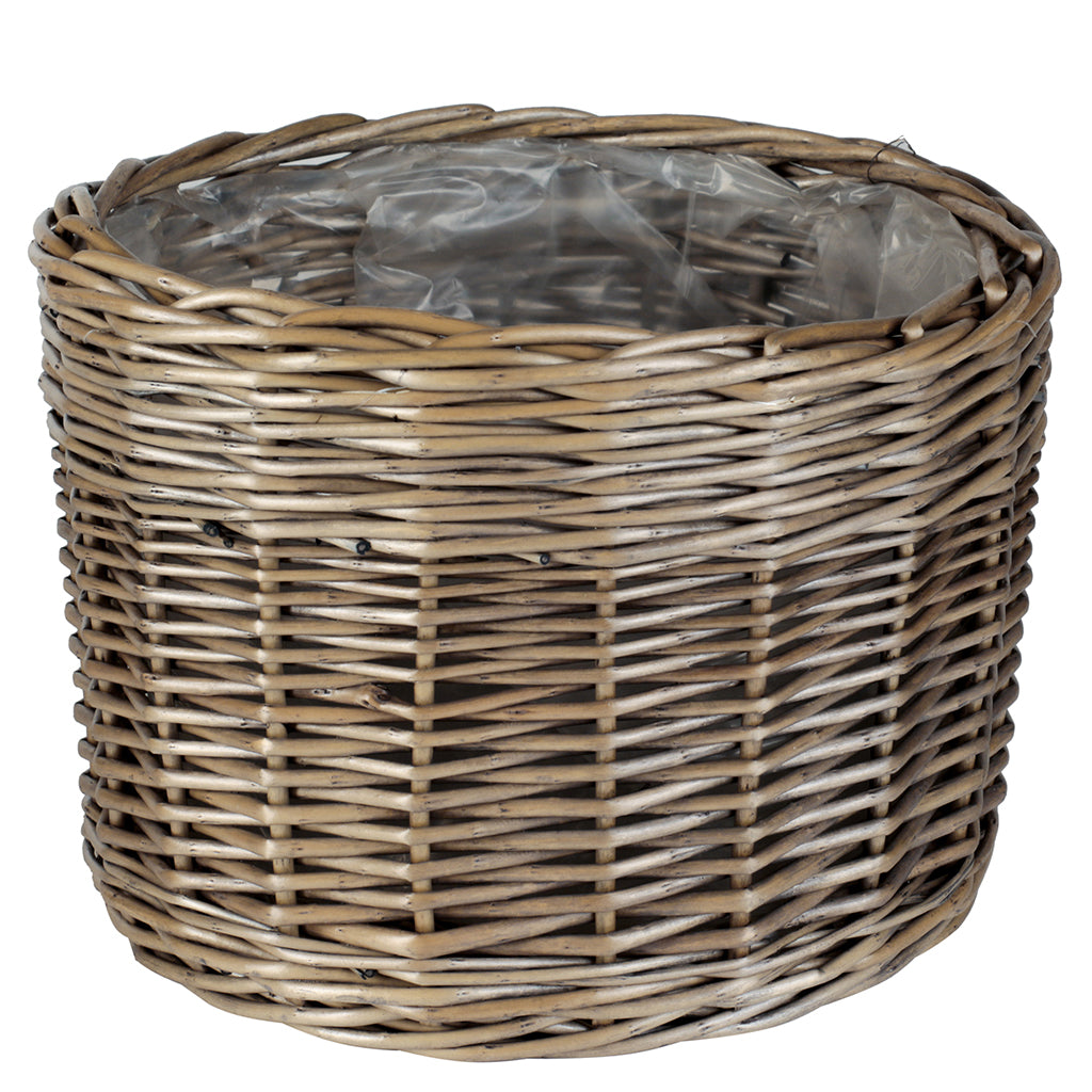 wicker basket plant pot
