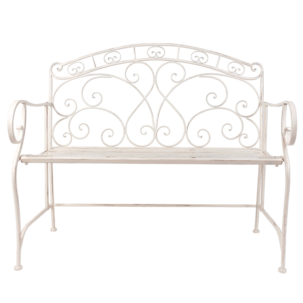 scrolled outdoor bench