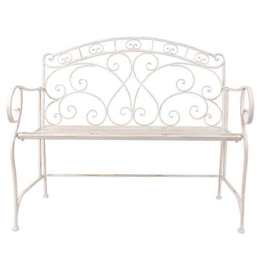 scrolled outdoor bench