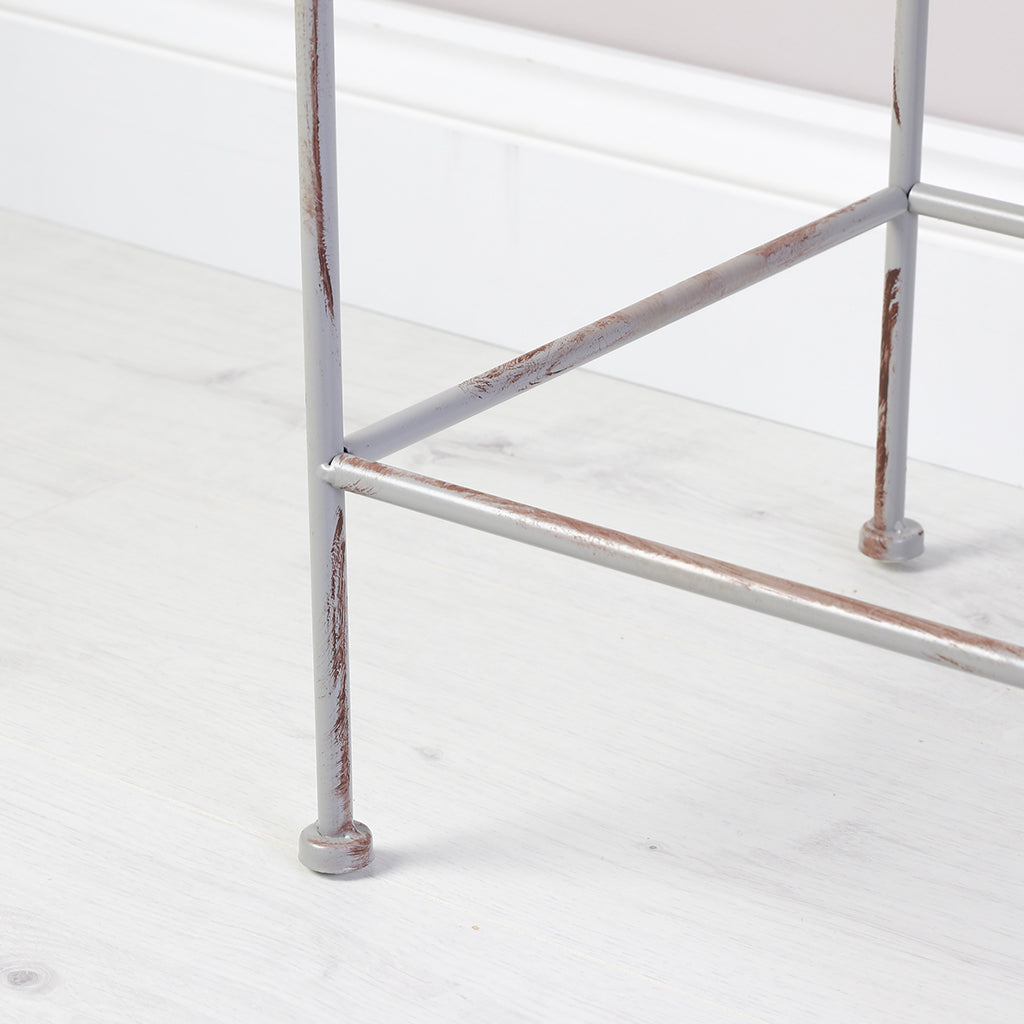 scrolled metal side tables