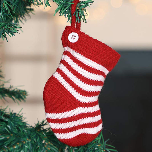 Candy Stripe Stocking Christmas Tree Decoration