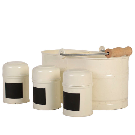 Set of 3 Storage Tins and Bucket