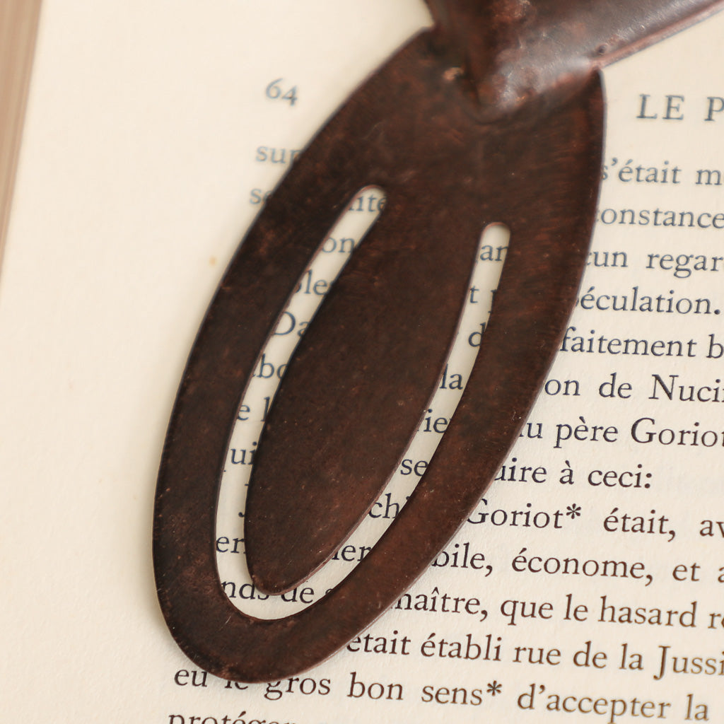 Iron Anniversary Heart Topped Bookmark Clip