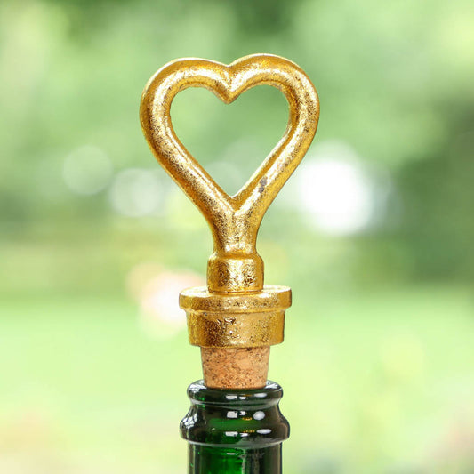 Gold Heart Bottle Stopper