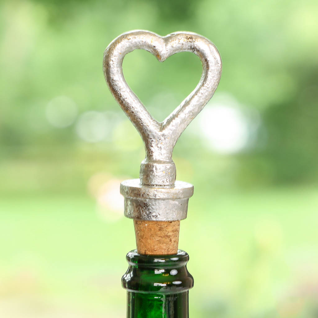 Silver Heart Bottle Stopper