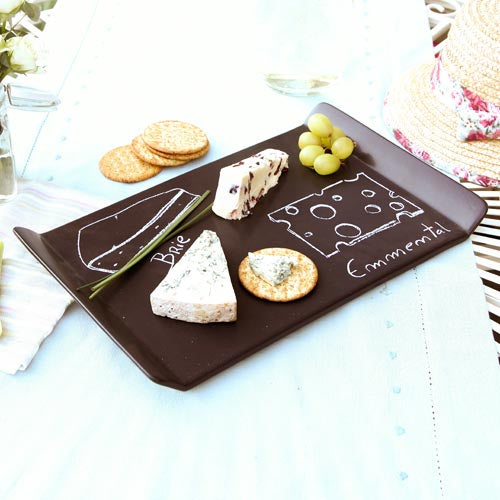 Black ceramic cheese board