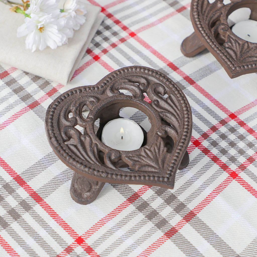 Cast Iron Heart Tealight Candle Holders