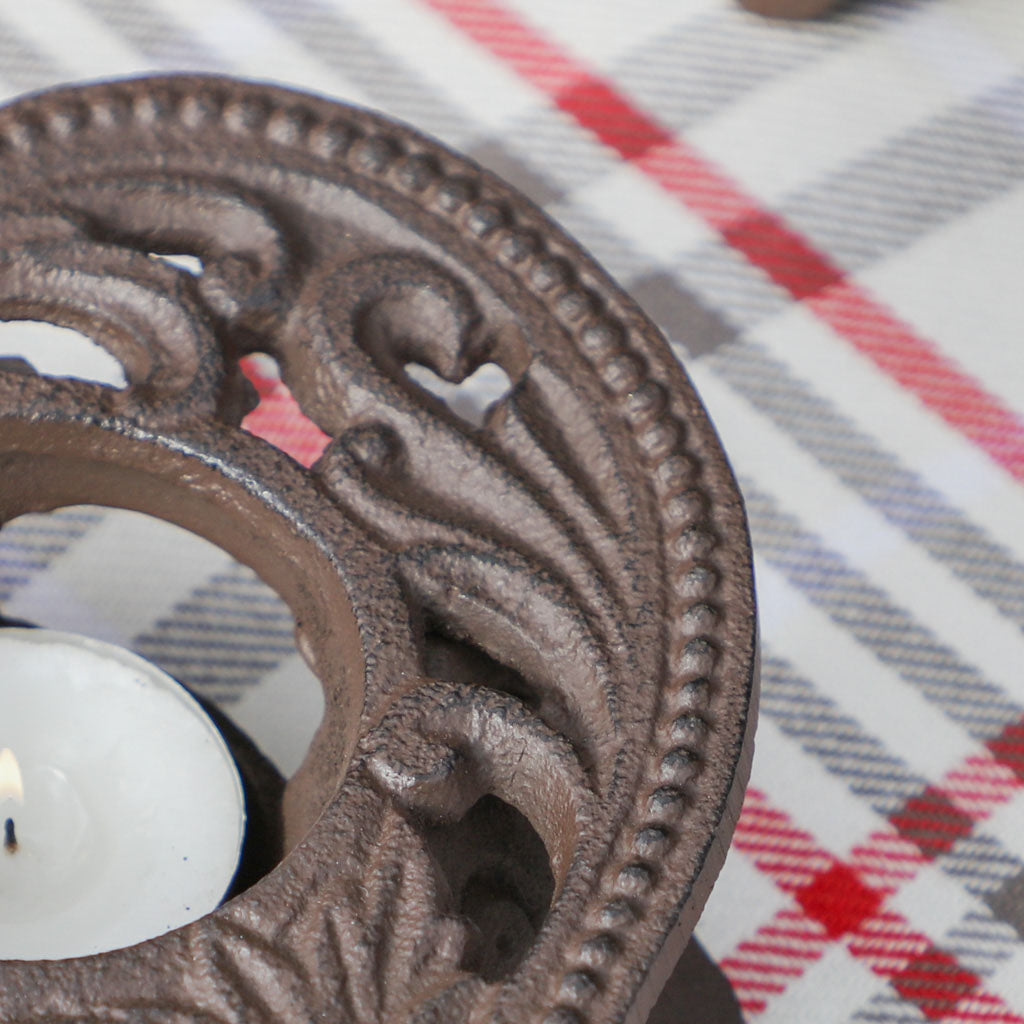 Cast Iron Heart Tealight Candle Holders