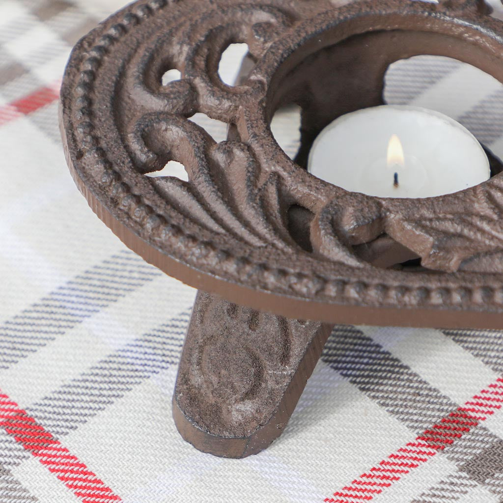 Cast Iron Heart Tealight Candle Holders