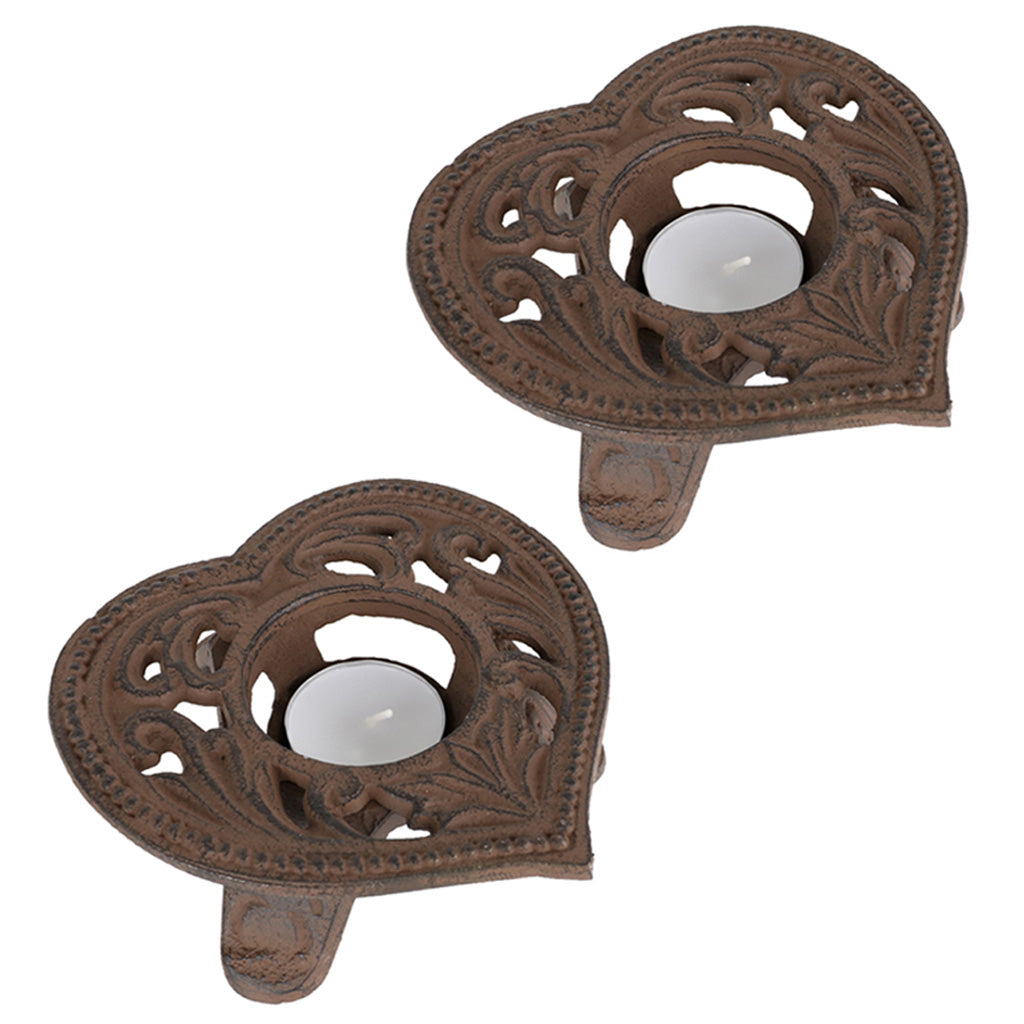 Cast Iron Heart Tealight Candle Holders